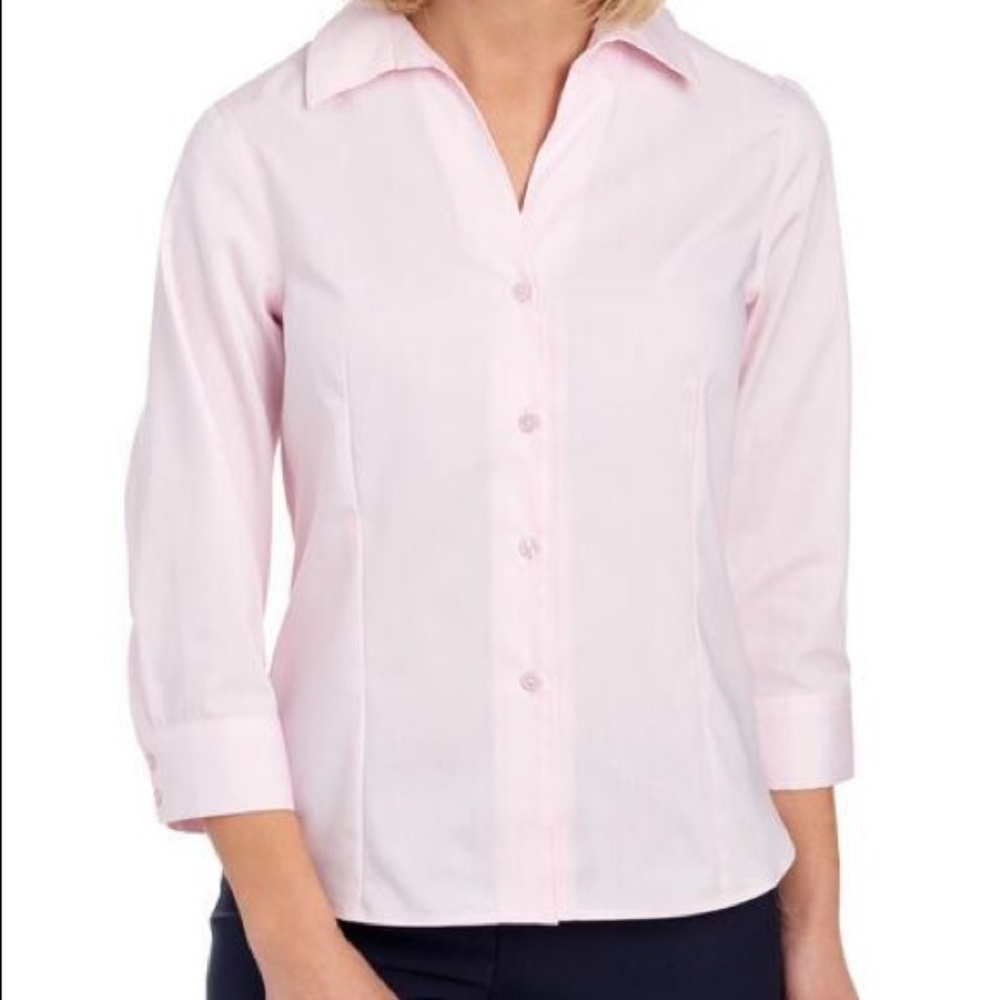 Pink Jones New York Easy Care Button Up Shirt S